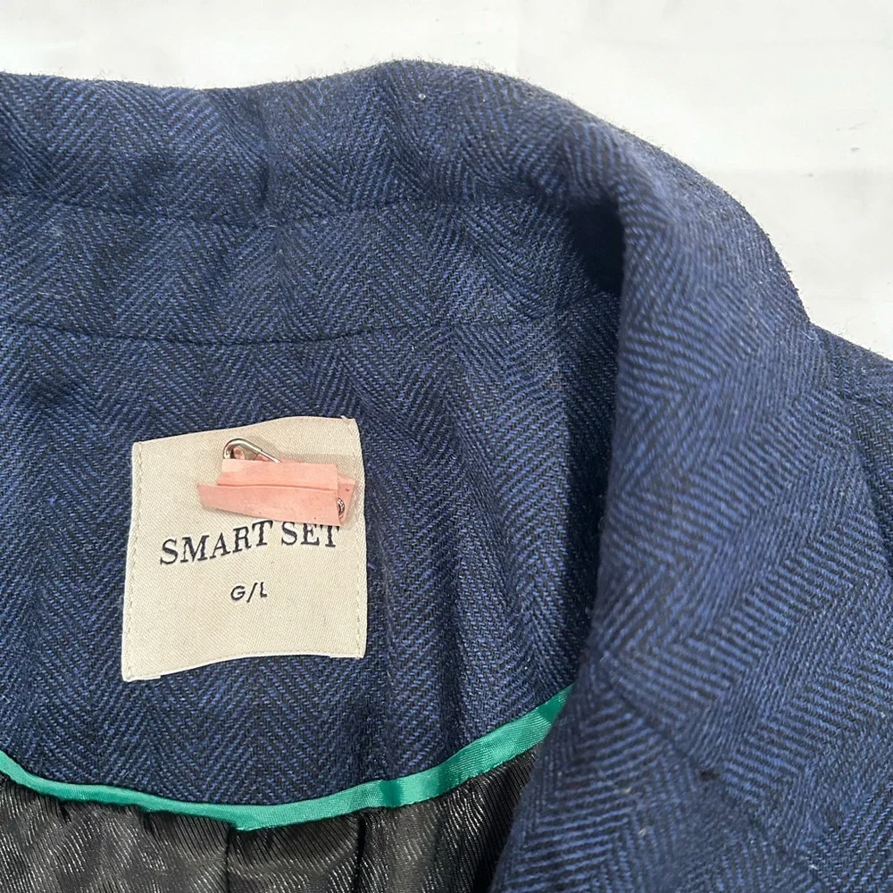 Smart Set Classic Single Breasted Wool/polyester Blend Herringbone Blazer Women - Picture 11 of 14